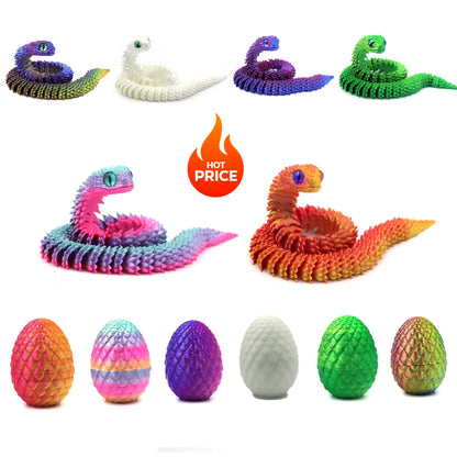 3d Printed Toys Home Decoration Desktop Decorations Anime Figures Articulating Home Decor Items 3D Printing Snake Eggs Rotating Beauty World Shop