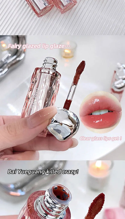 Crystal translucent lip glaze moisturizing water is not easy to fade natural color mouth red lip glaze Beauty World Shop