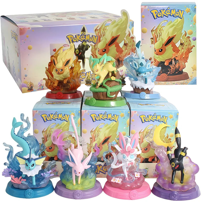 Pokemon Eeveelution Espeon Sylveon Glaceon Leafeon Vaporeon Umbreon Flareon Anime Figure Model Blind Box Toys Birthday Gifts Beauty World Shop