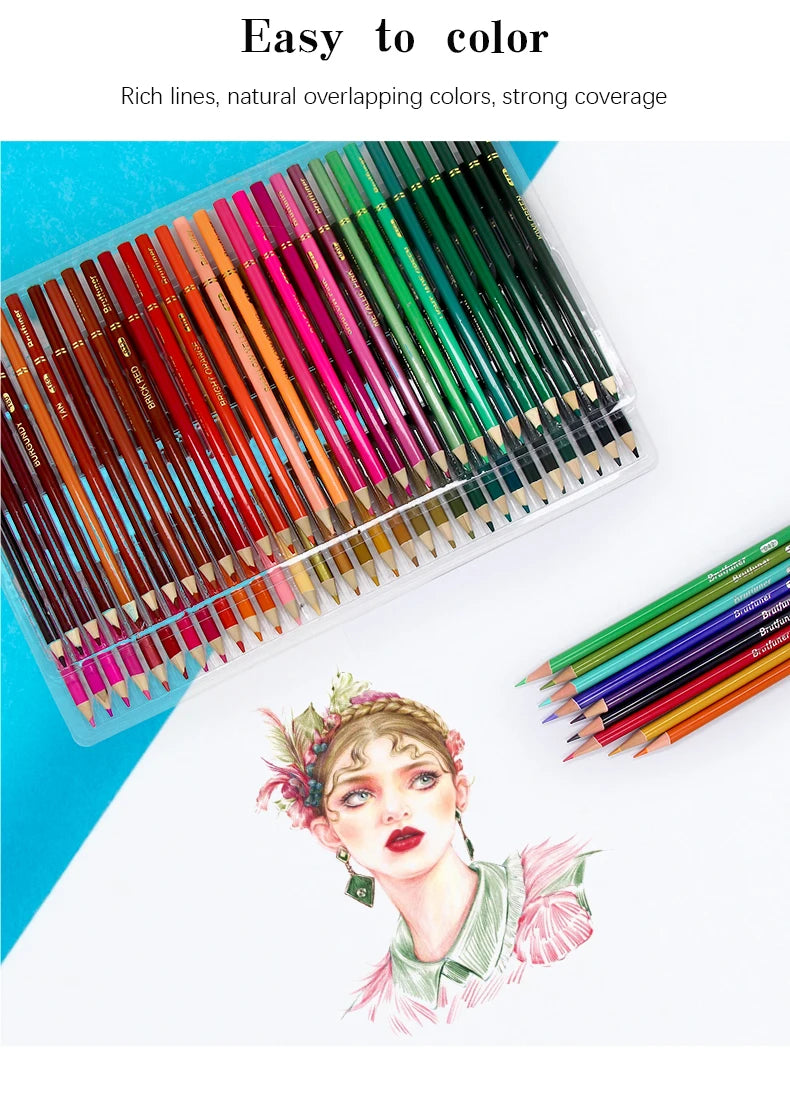 Brutfuner 48/72/120/150/160/180Colors Pencils Professional Oil Wood Soft Watercolor Pencil For School Draw Sketch Art Supplies Beauty World Shop