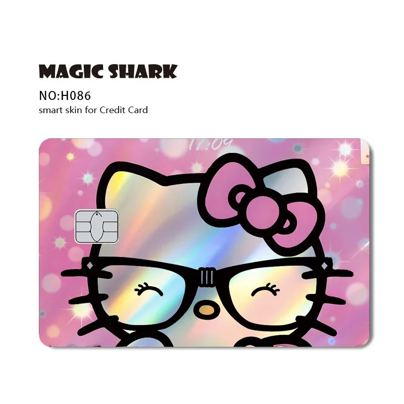Hot Sale Hello Kitty Kuromi Holographic Laser Shinny Film Skin Cover Sticker for Debit Credit Card Bank Card Beauty World Shop