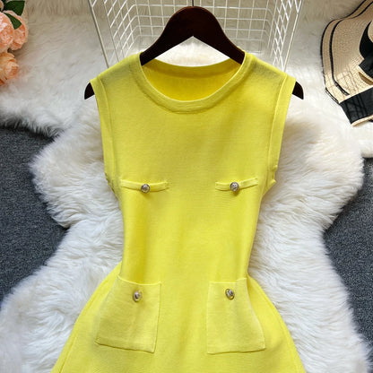 YuooMuoo Chic Fashion 2026 Summer Pleated Short Dress Women O-neck Slim Waist A-line Party Dress Streetwear Lady Outfits Vestido Beauty World Shop