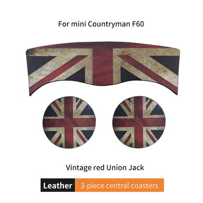 Union Jack Coffee Cushion Storage Groove Protect Coaster Car Cup Anti Slip Pad Mat For MINI Cooper F55 F56 F54 F60 Accessories Beauty World Shop