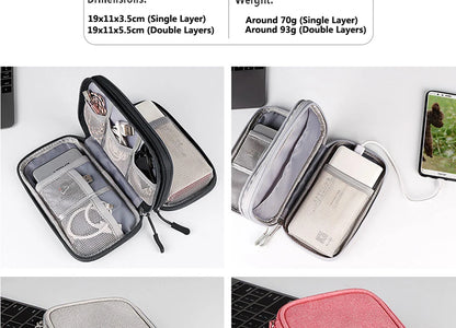 Data Cable Storage Bag Waterproof Portable Carry Case  Storage Bag Travel Organizer Bag for Cable Cord USB Charger Beauty World Shop
