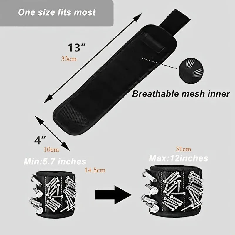 Powerful magnetic tool magnetic wristband - used to secure screws, nails, drill bits, and strong magnetic wrist tool kits parts Beauty World Shop