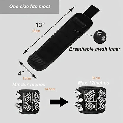 Powerful magnetic tool magnetic wristband - used to secure screws, nails, drill bits, and strong magnetic wrist tool kits parts Beauty World Shop