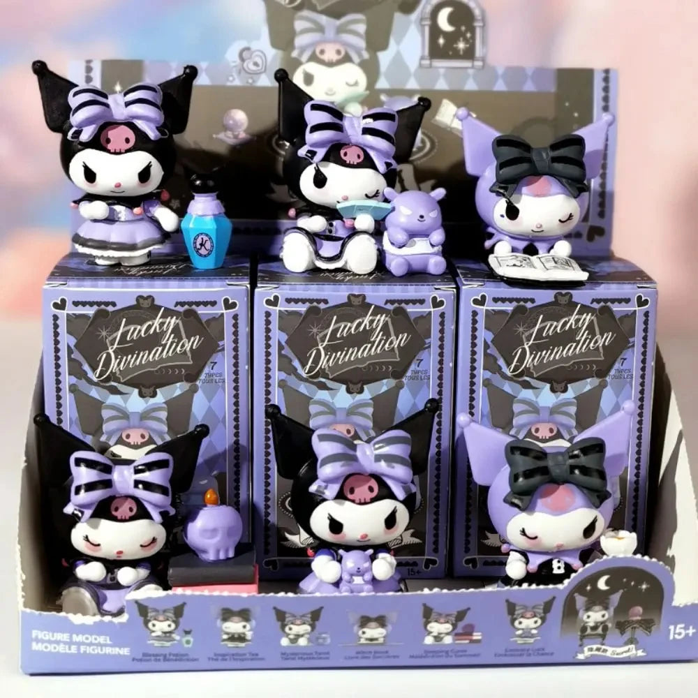 Sanrio Blind Box Cartoon Kuromi Doll Lucky Divination Anime Series Action Figure Model Doll Child Toy Desktop Decor Birthday Gif Beauty World Shop