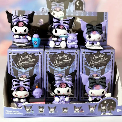 Sanrio Blind Box Cartoon Kuromi Doll Lucky Divination Anime Series Action Figure Model Doll Child Toy Desktop Decor Birthday Gif Beauty World Shop