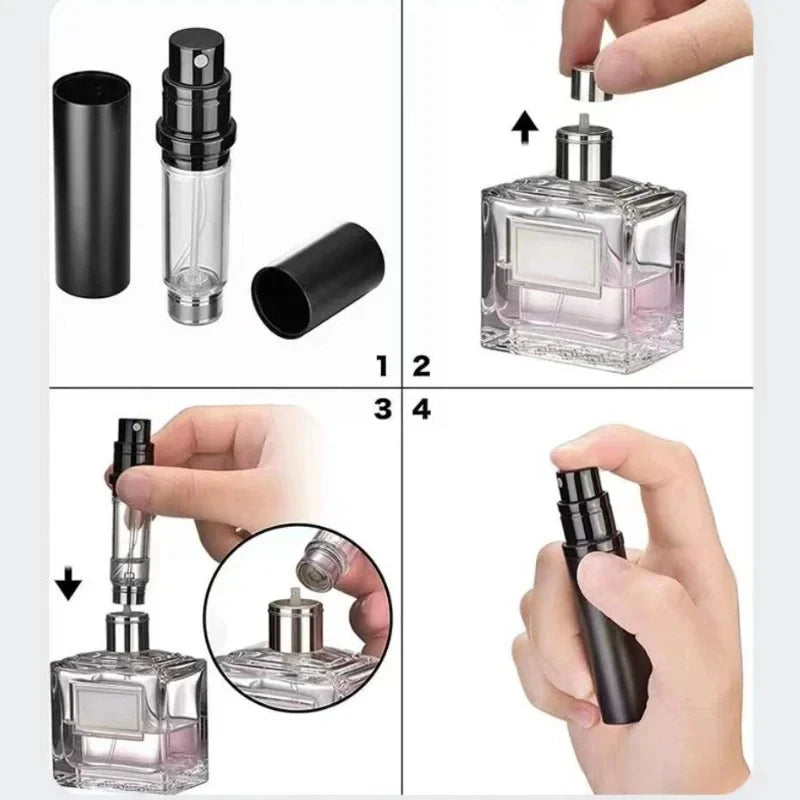 10ml 5ml Mini Bottom Filling Perfume Spray Dispenser Bottles Cosmetic Refillable Spray Atomizer Portable Liquid Container Bottle Beauty World Shop