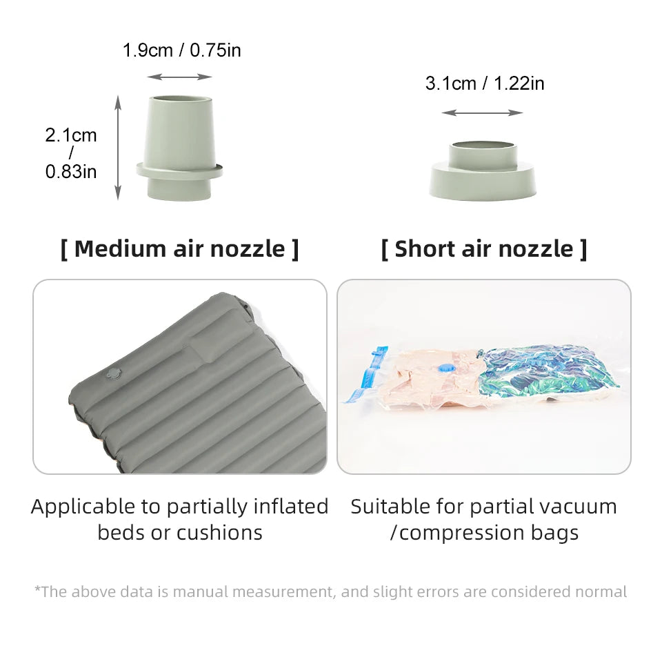 3 in 1 Electric Air Pump with Lights Mini Wireless Air Compressor USB Charging Inflator/Deflator Pumps for Outdoor Camping Beauty World Shop