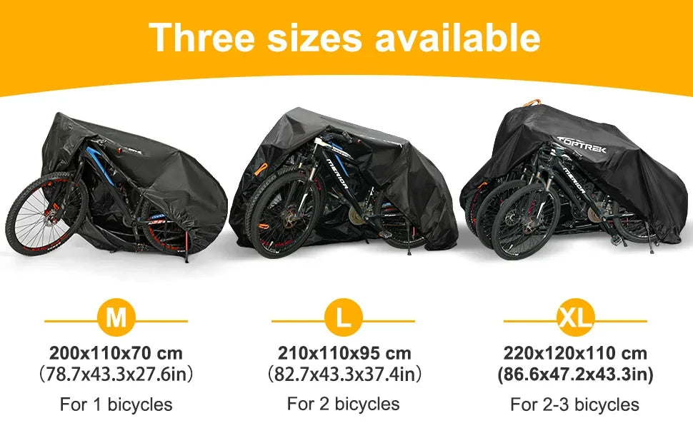 Toptrek Bike Cover Outdoor Storage Waterproof Anti-UV 210D Oxford High Quality Covers for Bicycles Rain Snow Dust Protective Beauty World Shop