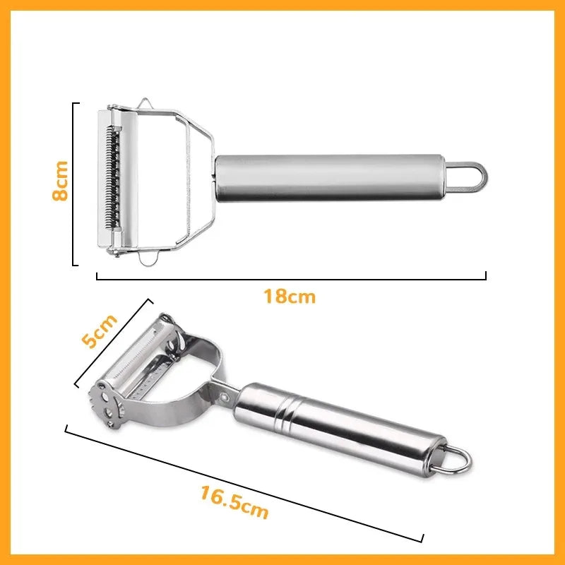 Kitchen Vegetable Peeler Stainless Steel Melon Planer Double-Head Peeler Household Multiple-Function Fruit And Vegetable Peeler Beauty World Shop