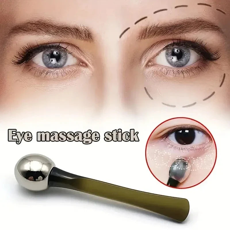 1pc Eye Roller Massage Stick Eye Cream Applicator Cosmetic Spatula Anti Wrinkle Facial Spoon Gold Alloy Face Thin Skin Care Tool Beauty Trend Shop
