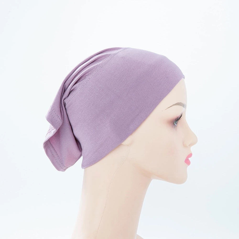 56colors Fashion Women Inner Hijab Tube Muslim Cap Bonnet Plain Islamic Underscarf Bamboo Jersey Undercaps Beauty World Shop