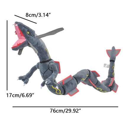 Shiny Rayquaza Plush Toys Stuffed Animal Game for Collectible Gift,Soft Plushies,Cute Cartoon Character Black 12 Inch Beauty World Shop