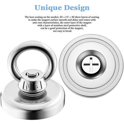Super Strong Neodymium Fishing Magnets Heavy Duty imanes Magnet with Countersunk Hole Eyebolt for Salvage Magnetic Fishing Beauty World Shop