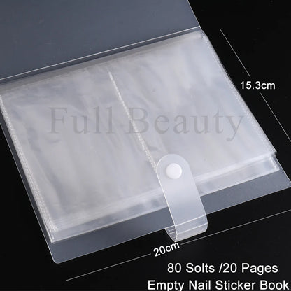 100 Slots Empty Nail Art Sticker Storage Book Album Exhibition Decals Collecting Organizer Holder Display Notebook Manicure Tool Beauty World Shop