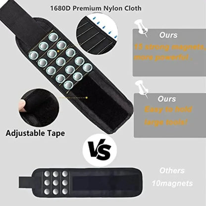Powerful magnetic tool magnetic wristband - used to secure screws, nails, drill bits, and strong magnetic wrist tool kits parts Beauty World Shop