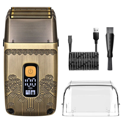 HATTEKER Shaver Professional Electric Razor Shaving Machine Waterproof Beard Trimmer Metal Razor Digital Display Shavers for Men