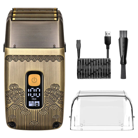 HATTEKER Shaver Professional Electric Razor Shaving Machine Waterproof Beard Trimmer Metal Razor Digital Display Shavers for Men