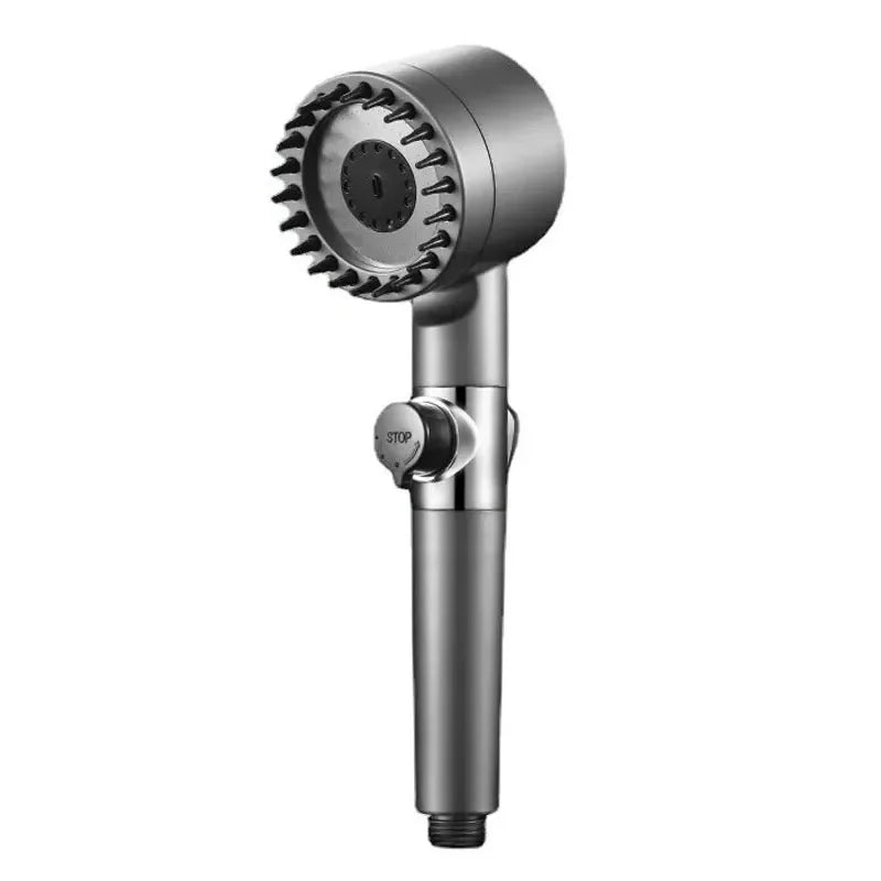 High Pressurized Filter Shower Head 3-mode Adjustable Spray with Massage Brush Rain Faucet Bathroom Accessories Beauty World Shop