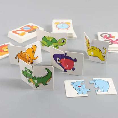 32 Pcs Enlightenment Card Matching Puzzle Early Education Cartoon Pattern Cognitive Boys and Girls Toys Beauty Fashion