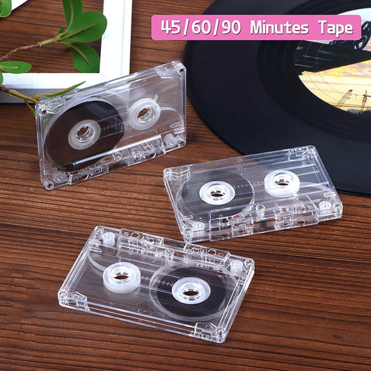 90 Minutes Standard Cassette Color Blank Tape Player With Magnetic Audio Tape Clear Storage Box For Speech Music Recording Beauty Trend Shop