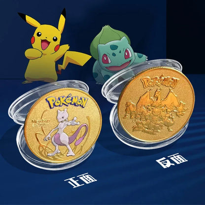 Pokemon commemorative Coin Metal Coins Anime Commemorative Coin Charizard Pikachu Golden Pokemon Cards Round Metal Coin Toy Gift Beauty World Shop