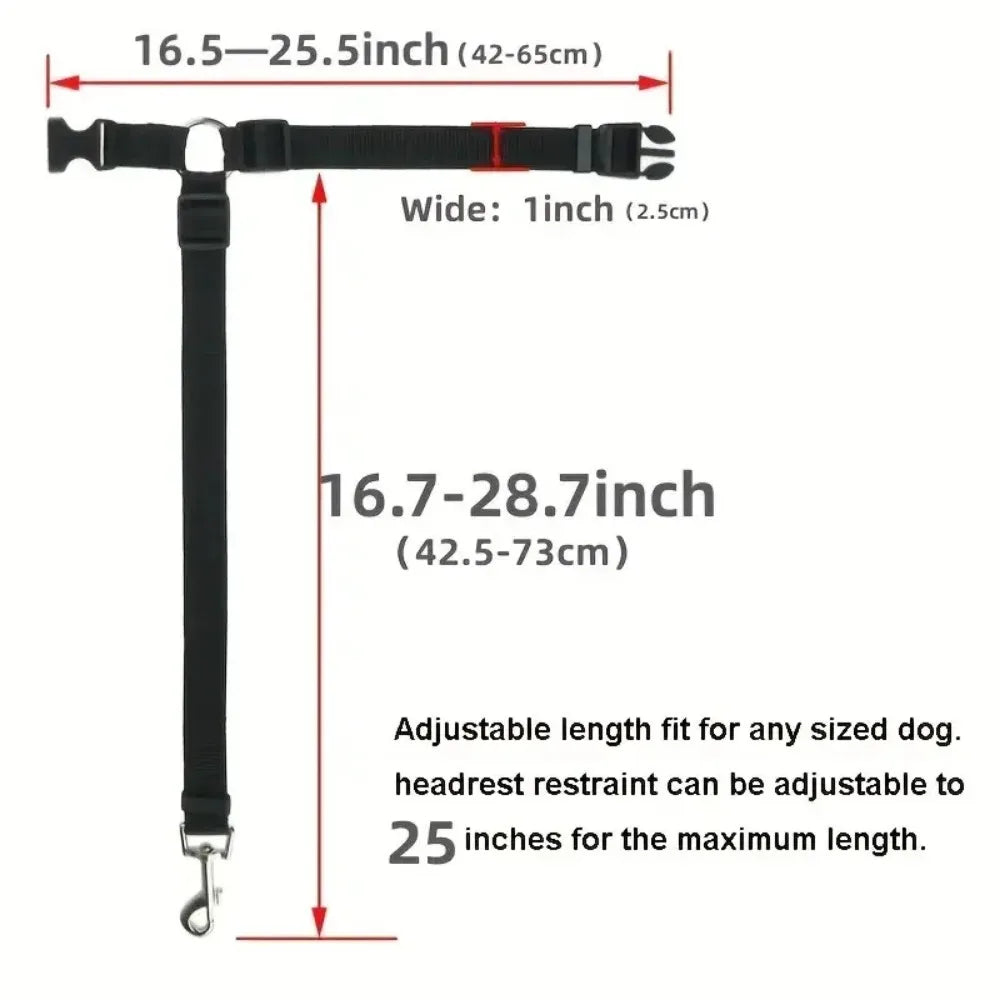 1pc Pet Dog and Cat Seat Belt Car Headrest Restraint Adjustable Safety Rope Car Seat Belt Dog Accessories for Small Dogs Beauty World Shop