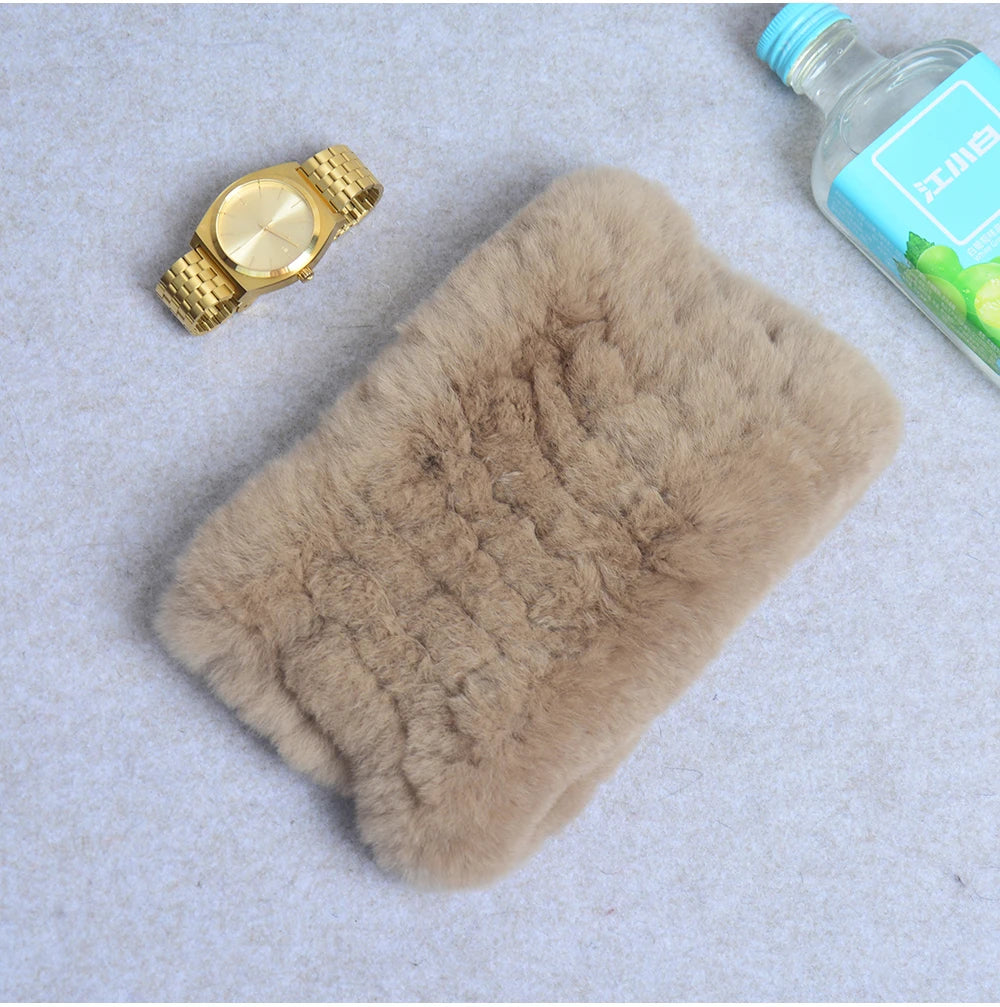 Women Handmade Stretch 100% Real Rabbit Fur Scarf Knit Genuine Rex Rabbit Fur Headbands Girls Natural Rabbit Fur Ring Scarves Beauty World Shop