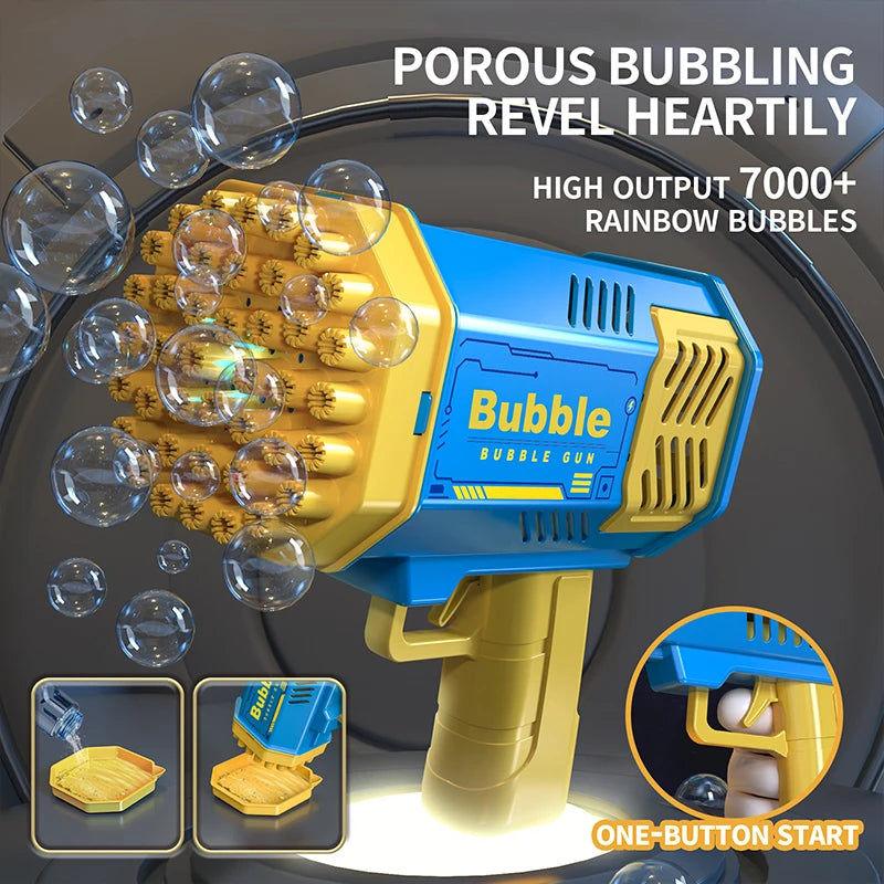 40 Hole Rocket Launcher Handheld Portable Electric Automatic Bubble Gun Party Birthday Gift Toy(without Bubble Water) Beauty Fashion