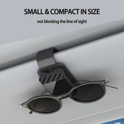 Car Carbon Fiber Eyeglass Clip Multifunctional Car Sunglasses Frame Ticket Clip Horizontal Sunshade Sunglasses Storage Product Beauty World Shop