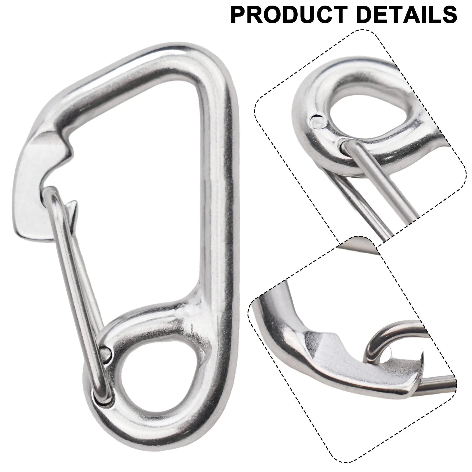Scuba Diving Hook Stainless Steel Safety Diving Buckle Clip Camping Carabiner Simple Hook Hanging Buckle Snap Kayak Accessories Beauty World Shop