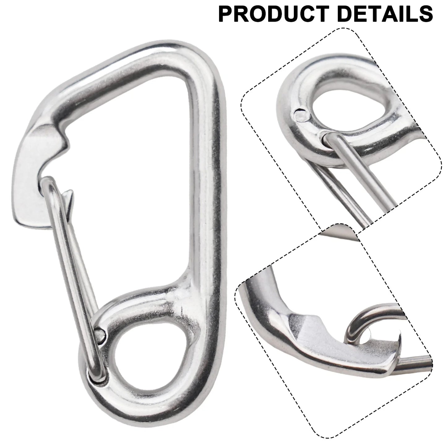 Scuba Diving Hook Stainless Steel Safety Diving Buckle Clip Camping Carabiner Simple Hook Hanging Buckle Snap Kayak Accessories Beauty World Shop