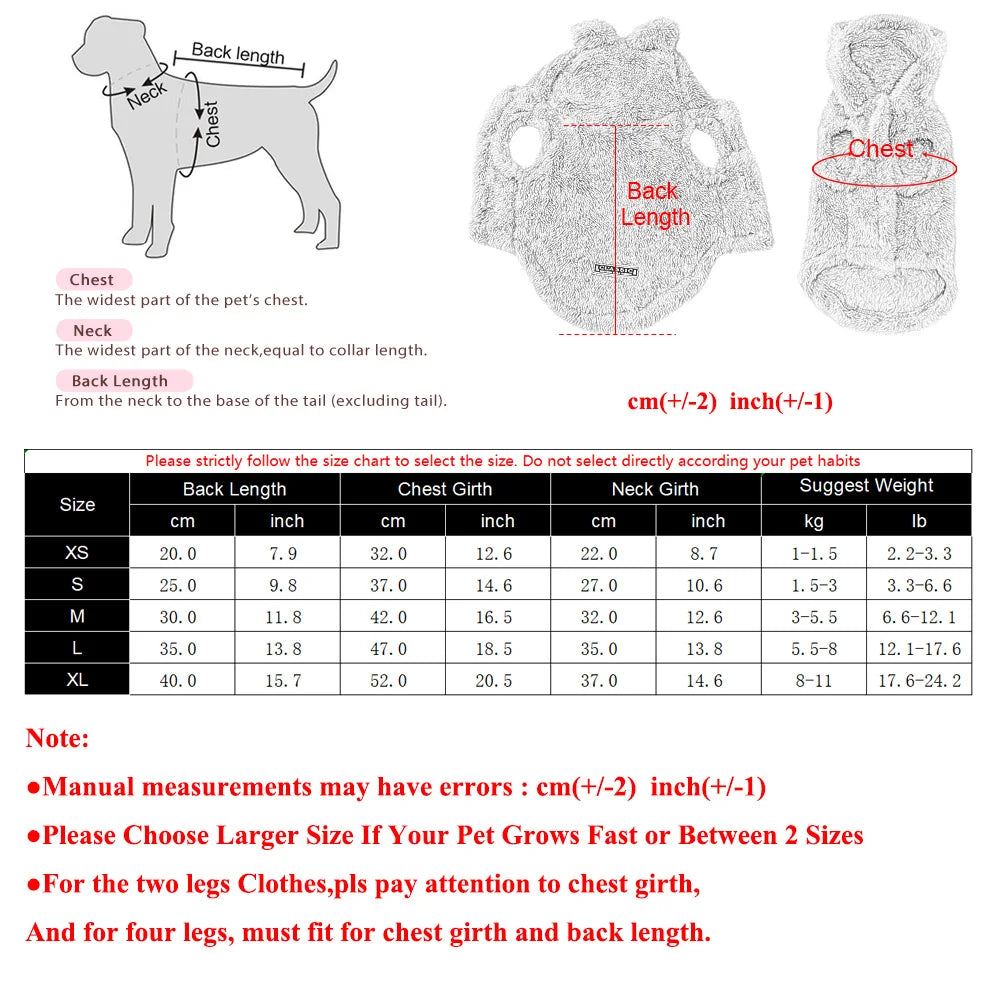 Winter Pet Puppy Hoodie Sweater For Small Medium Dogs Cats Warm Fleece Dog Clothes Coat Yorkshire Chihuahua Jacket Pug Costume Beauty World Shop