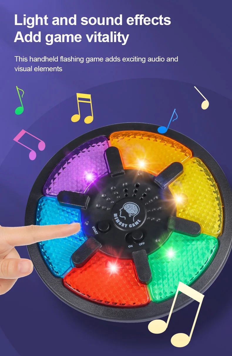 Memory Game Machine Handheld Electronic Memory Game with Light and Sound Puzzles Creative Interactive Game Toys Memory Training Beauty Fashion