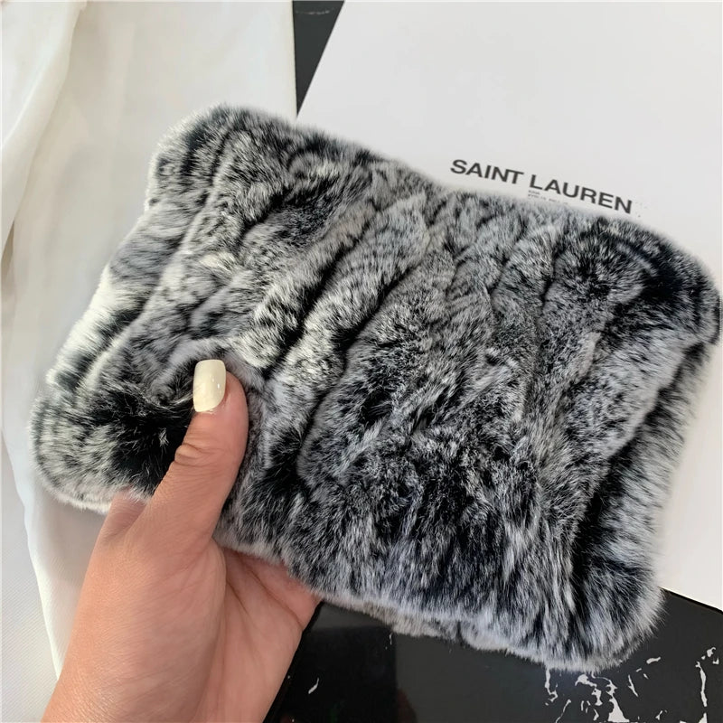 Women Handmade Stretch 100% Real Rabbit Fur Scarf Knit Genuine Rex Rabbit Fur Headbands Girls Natural Rabbit Fur Ring Scarves Beauty World Shop