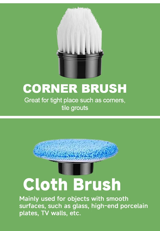Household Cordless Multipurpose Spin Scrubber Kitchen Gadgets Hair Brushes Bathroom Broom Toilet Mops Electric Cleaning Brush