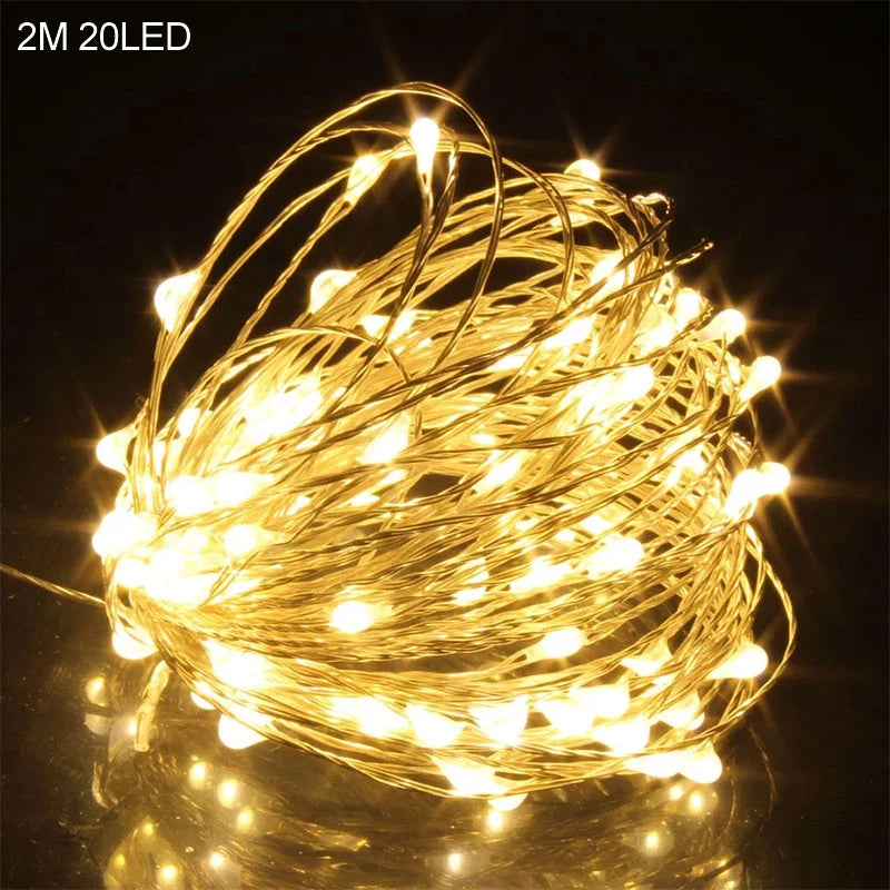 2M 20LED Santa Claus Snowflake LED Light String Christmas Decoration For Home Xmas Tree Ornament 2025 Navidad Kids Gift New Year Beauty World Shop