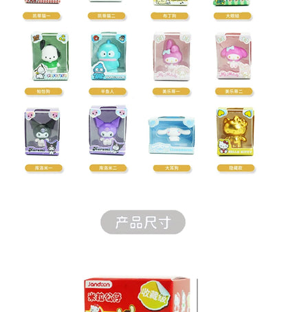 Sanrio Characters Sanrio Family Mini Figurine Series Blind Box Mini Doll Kt Cat Melody Kuromi Office Desktop Decoration Toy Gift Beauty World Shop
