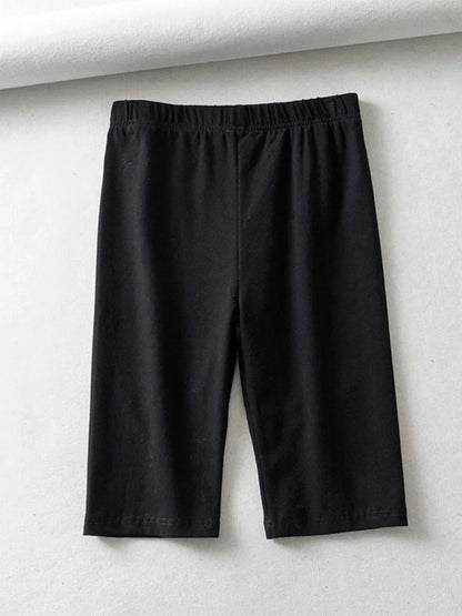 sexy women cotton high waist elastic pure color slim Knee-Length biker shorts female Beauty World Shop