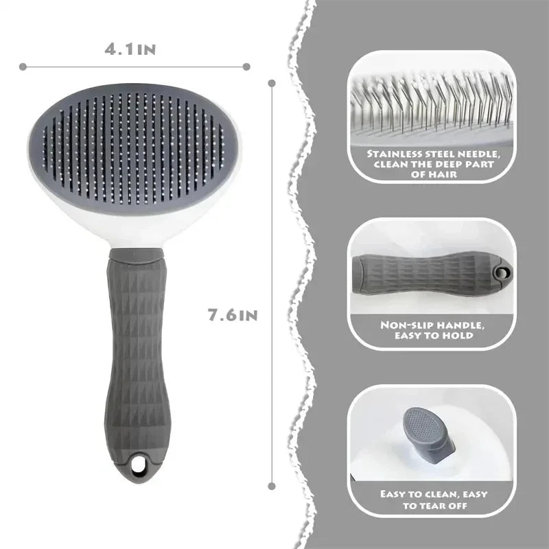 Pet Dog Brush Cat Comb Self Cleaning Pet Hair Remover Brush For Dogs Cats Grooming Tools Pets Dematting Comb Dogs Accessories Beauty Fashion