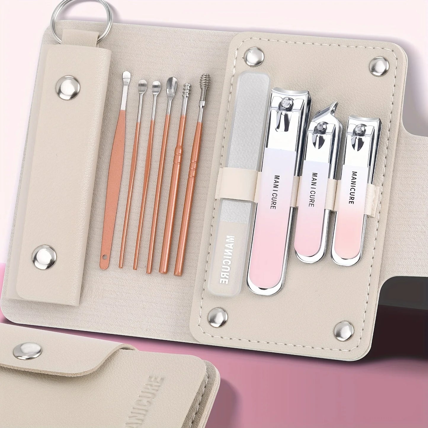 Ouriner 6-18Pcs Portable Manicure Sets Pedicure Kits Bright Black Nail Clipper Set Personal Care Tools Eyebrow Scissors Beauty World Shop