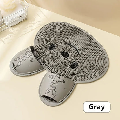 1pc，Rabbit Bathroom Shower Anti Slip Mat, Circular Massage Foot Mat, Back Suction Cup,Foot Scrubber, Back Scrubber Beauty World Shop