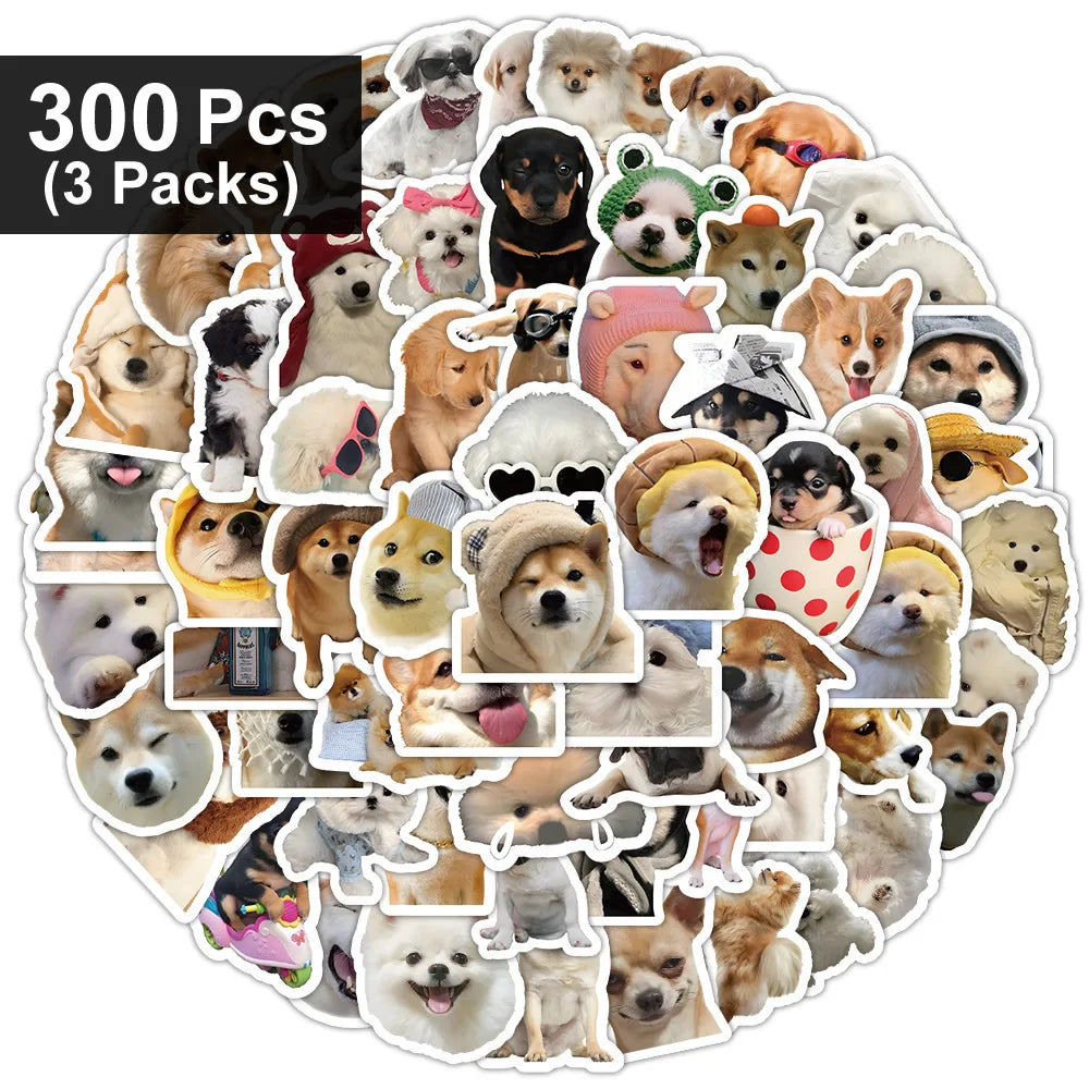 10/100/1000Pcs Funny Dog Stickers Cartoon Cute Decals Toy Guitar Phone Bicycle Laptop Notebook Luggage Car Graffiti Kids Sticker Beauty World Shop