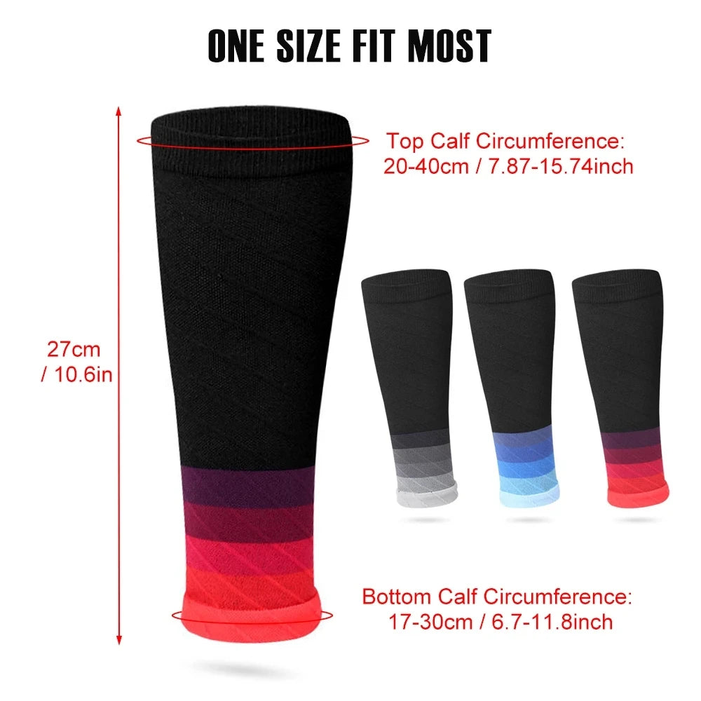 1Pair Calf Support Compression Sleeves for Women Men Running 20-30mmHg Footless Leg Socks Outdoor Sports Marathon Beauty World Shop
