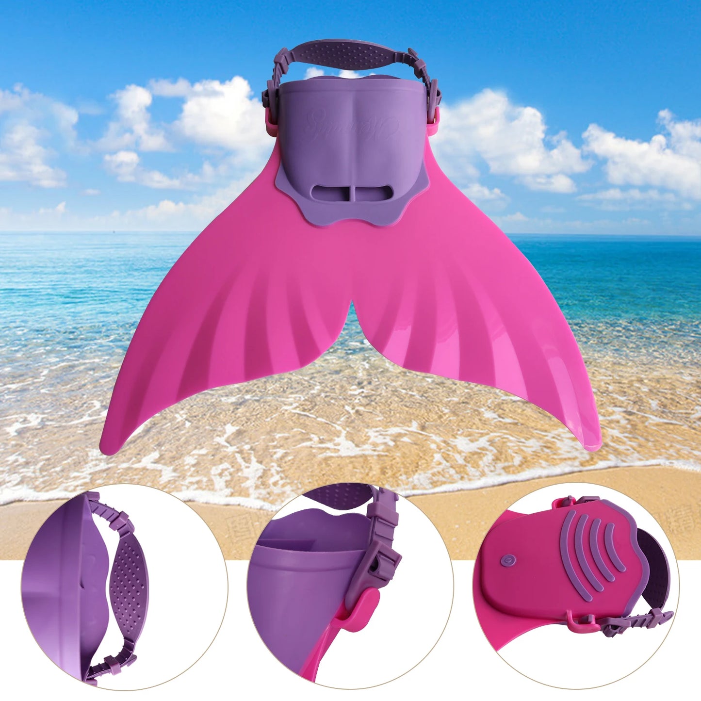 Mermaid Monofin, Swim Fin for Kids Mermaid Tail Girl Snorkel Fins Swim Flippers Full Foot Water Sports Enthusiasts Diving Fins Beauty World Shop