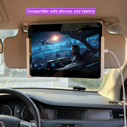 Universal Sun Visor Tablet Mount Car Phone Holder Plastic Clip Stand For Foldable Screen iPad GPS Navigation Bracket Parts Set Beauty World Shop