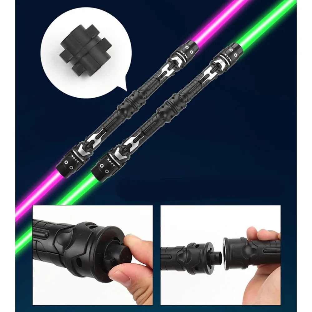 2-in-1 Lightsaber Telescopic Flash Sword Toy Red & Blue or 7 Colours for Kids Gift Party Favors Dress Up Rave Prop with Sound Beauty World Shop