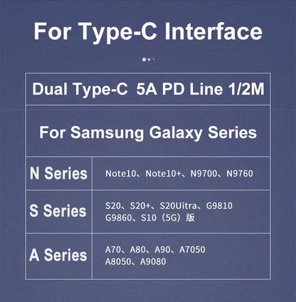 2PCS PD 45W USB C Cable For Samsung Galaxy S20 S21 S22 S23 Ultra Note 10 5G 20 A53 A54 Super Fast Charging USB Type C Data Cable Beauty World Shop